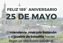 «Feliz 189º aniversario, 25 de Mayo»
