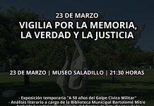 23 de marzo vigilia por la memoria a la verdad y la justicia