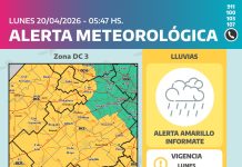 Alerta meteorológica en Saladillo: se esperan lluvias persistentes y posible caída de granizo