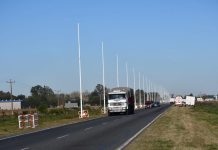 Obra de ampliación de iluminación en la Ruta Nacional 205