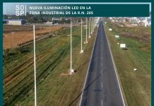 Nueva iluminación led en la zona industrial de la ruta nacional 205