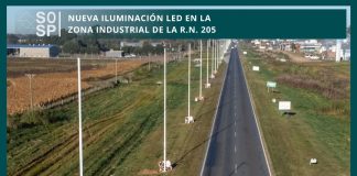 Nueva iluminación led en la zona industrial de la ruta nacional 205