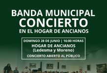 La Banda Municipal brindará un concierto en el Hogar de Ancianos