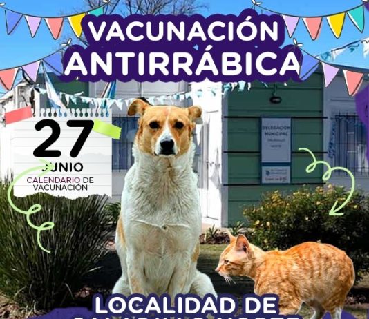 Realizarán una jornada de vacunación antirrábica gratuita en Saladillo Norte