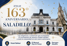 El intendente municipal y comercios de Saladillo saludan a la comunidad en el 163° aniversario de la ciudad