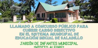 El Municipio abrió el concurso para cubrir un cargo directivo en el Jardín Municipal «Nidito Alegre» de Cazón