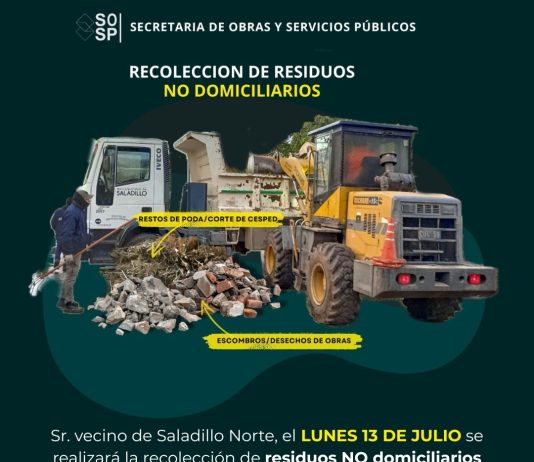 Saladillo Norte realizará una nueva recolección de residuos no domiciliarios