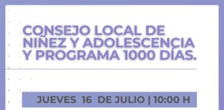 Encuentro de julio del Consejo Local de Niñez y Adolescencia y Programa 1000 Días