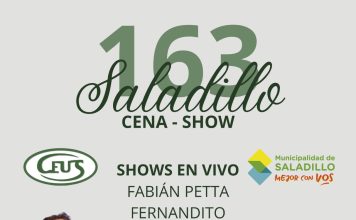 La Cena Aniversario ya tiene fecha: Saladillo celebrará sus 163 años con una noche a puro show