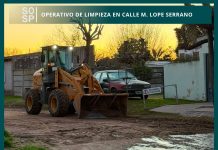 Realizaron un operativo de limpieza en calle M. Lope Serrano