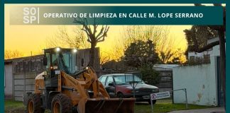 Realizaron un operativo de limpieza en calle M. Lope Serrano
